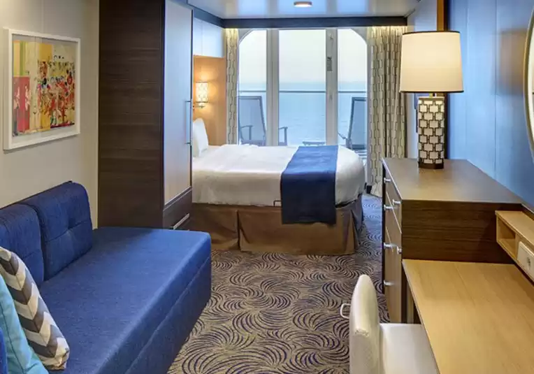 Cabina con vista al mar y balcón