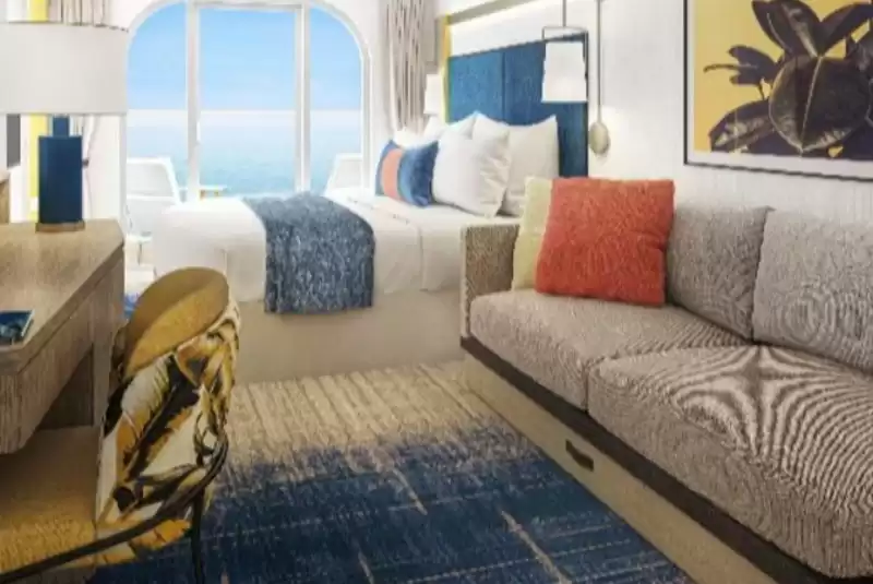 Cabina con vista al mar y balcón grande
