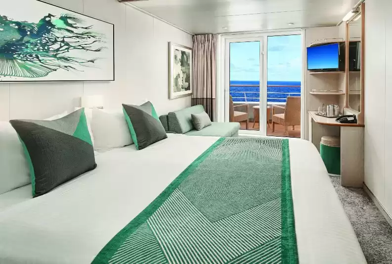 Cabina con balcón con vistas a la proa
