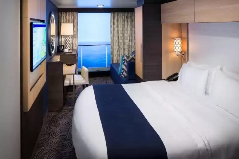 Cabina comunicada con vista al mar y balcón